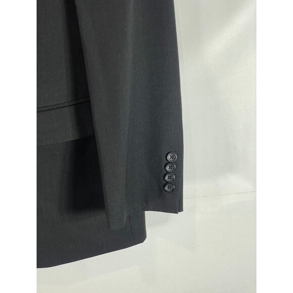 PRONTO UOMO PLATINUM Men's Solid Black Wool Modern-Fit Two-Button Blazer SZ 42R - Picture 5 of 11